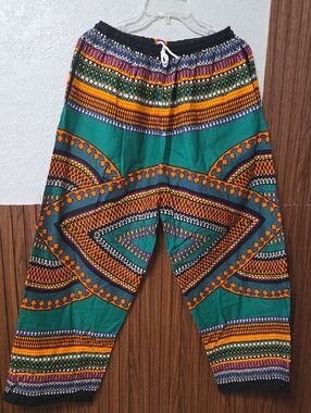 Authentic Thai-Made 100% Cotton African Dashiki Harem Pants - Unisex Boho Yoga